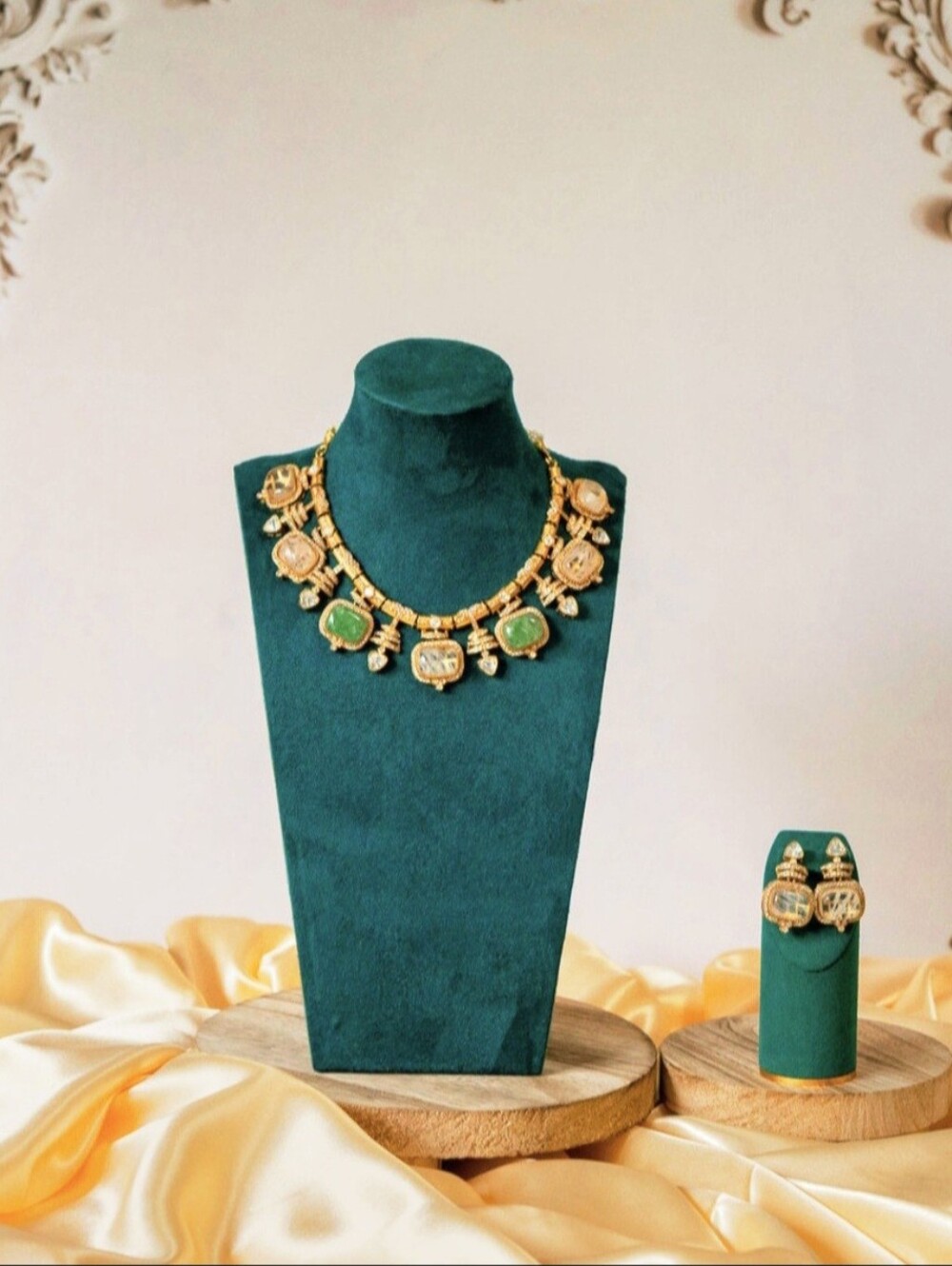 Ornate Vintage Inspired Necklace Set Sabyasachi Style. Brand Sama Heritage.